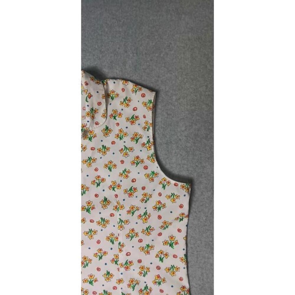 Bobbie Brooks Sleeveless Button Up Blouse Womens Size XL White Floral And Swirls - Picture 5 of 11